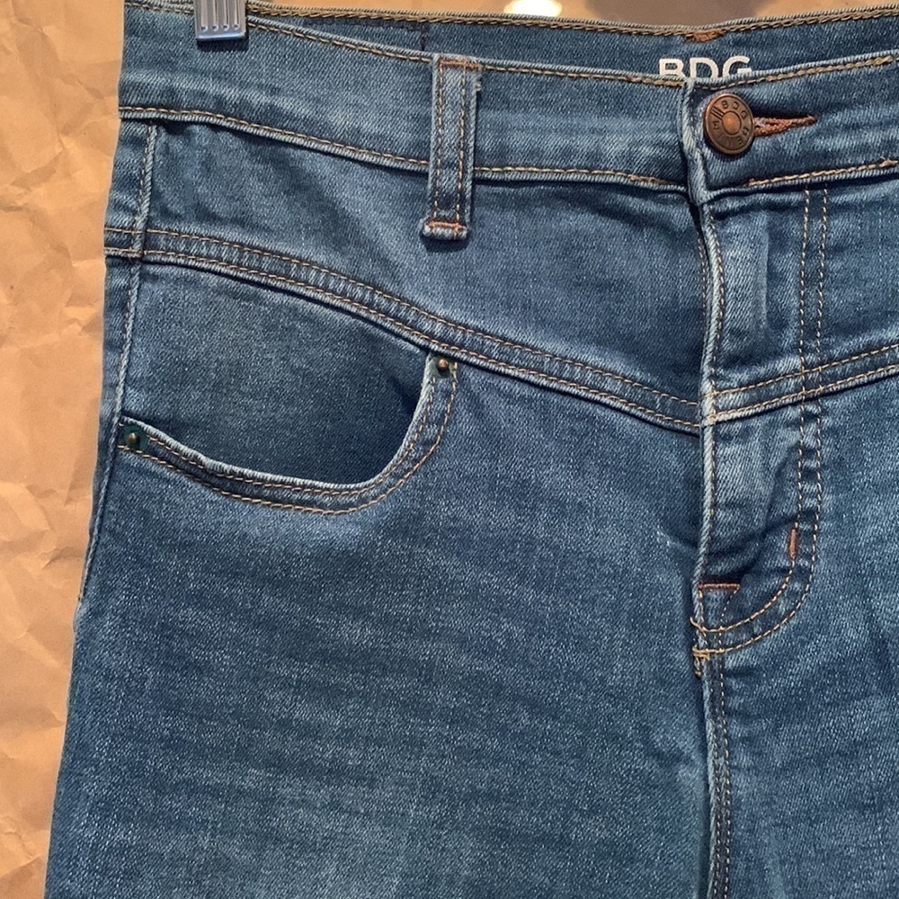 BDG | High Rise Sean Jean Ankle Blue Denim 4 Pocket Zipper Button Fly 28 W 29 L - Picture 4 of 16
